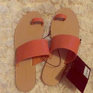 Salmon sandals. Never worn. Size 7